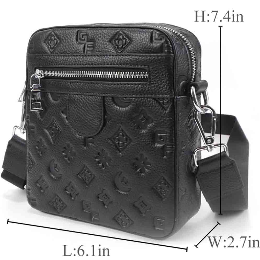 Black PU men's crossbody bag