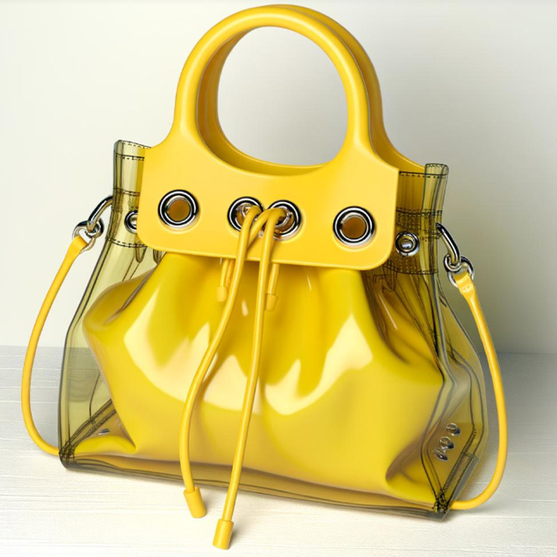 Yellow clear beach bag