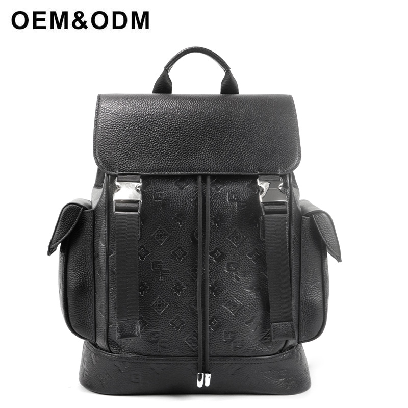 Custom men's black fashion backpack supplier