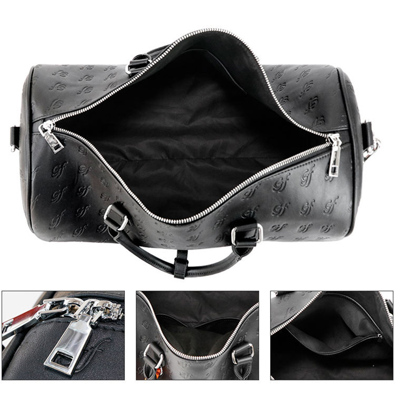 odm Black leather travel bag