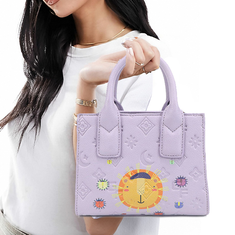 GORFIA purple mini print handbag